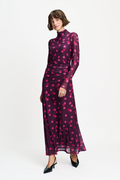 POM Amsterdam Dresses Purple / 34 ROBE - Amber Disco Dots