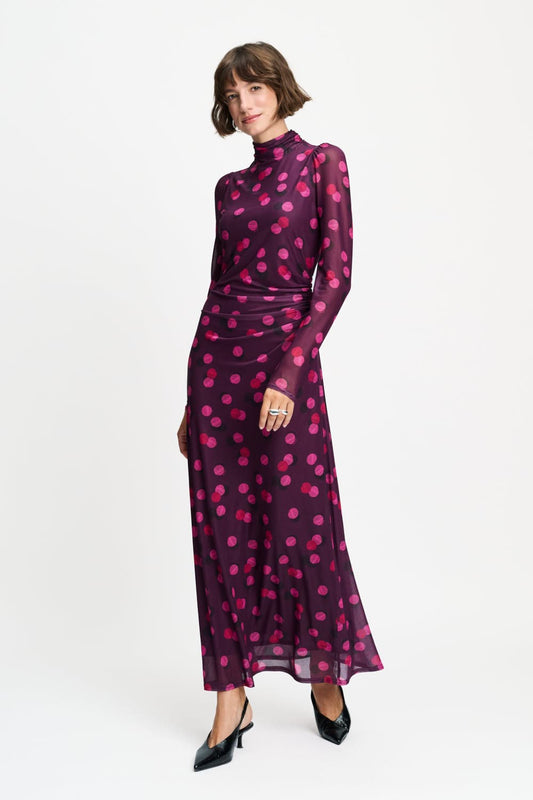 POM Amsterdam Dresses Purple / 34 ROBE - Amber Disco Dots