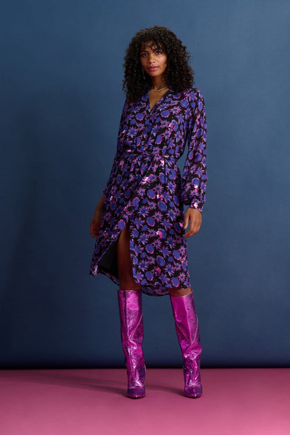 POM Amsterdam Dresses Purple / 34 ROBE - Nightfall