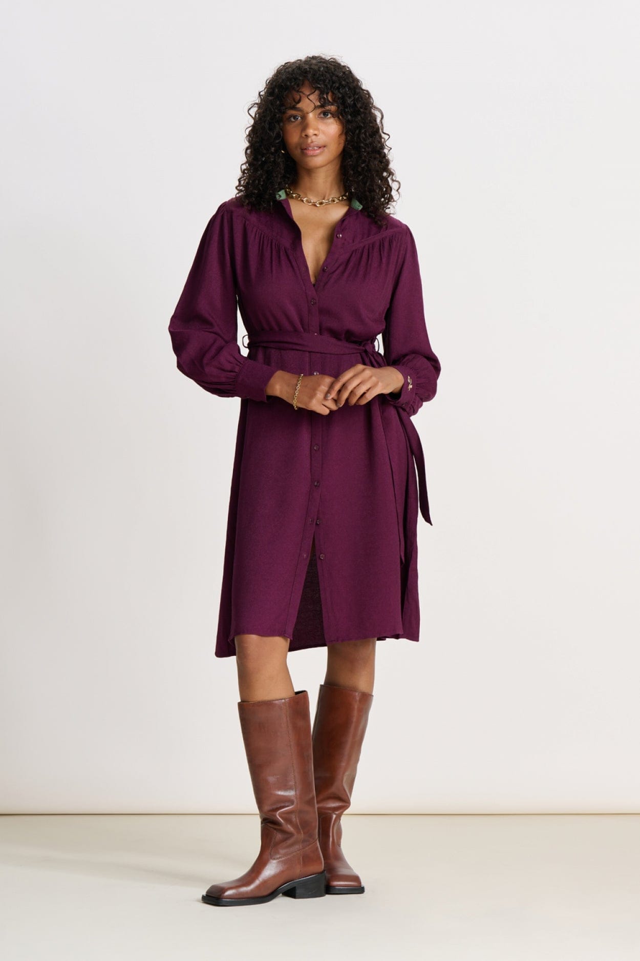 POM Amsterdam Dresses Purple / 34 ROBE - Winterbloom