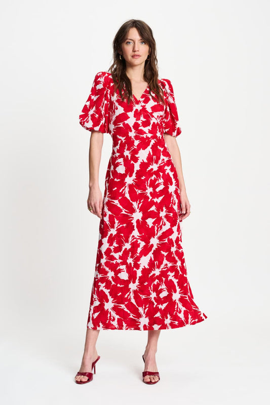 POM Amsterdam Dresses Red / 34 ROBE - Crinkle Bubble Bloom Red