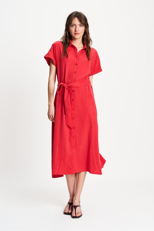 POM Amsterdam Dresses Red / 34 ROBE - Luna Bloom Red