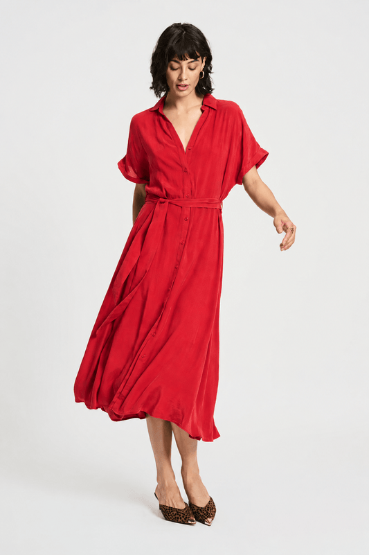POM Amsterdam Dresses Red / 34 ROBE - Luna Bloom Red