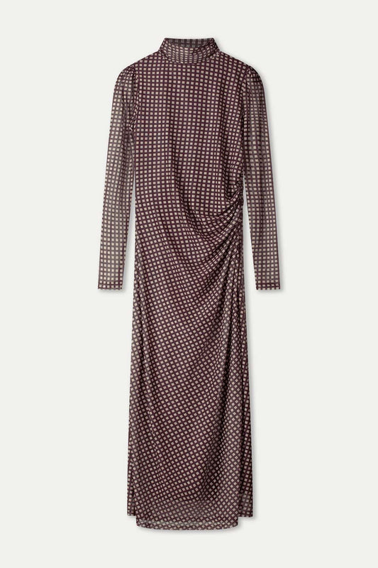 POM Amsterdam Dresses ROBE - Amber Check Brown