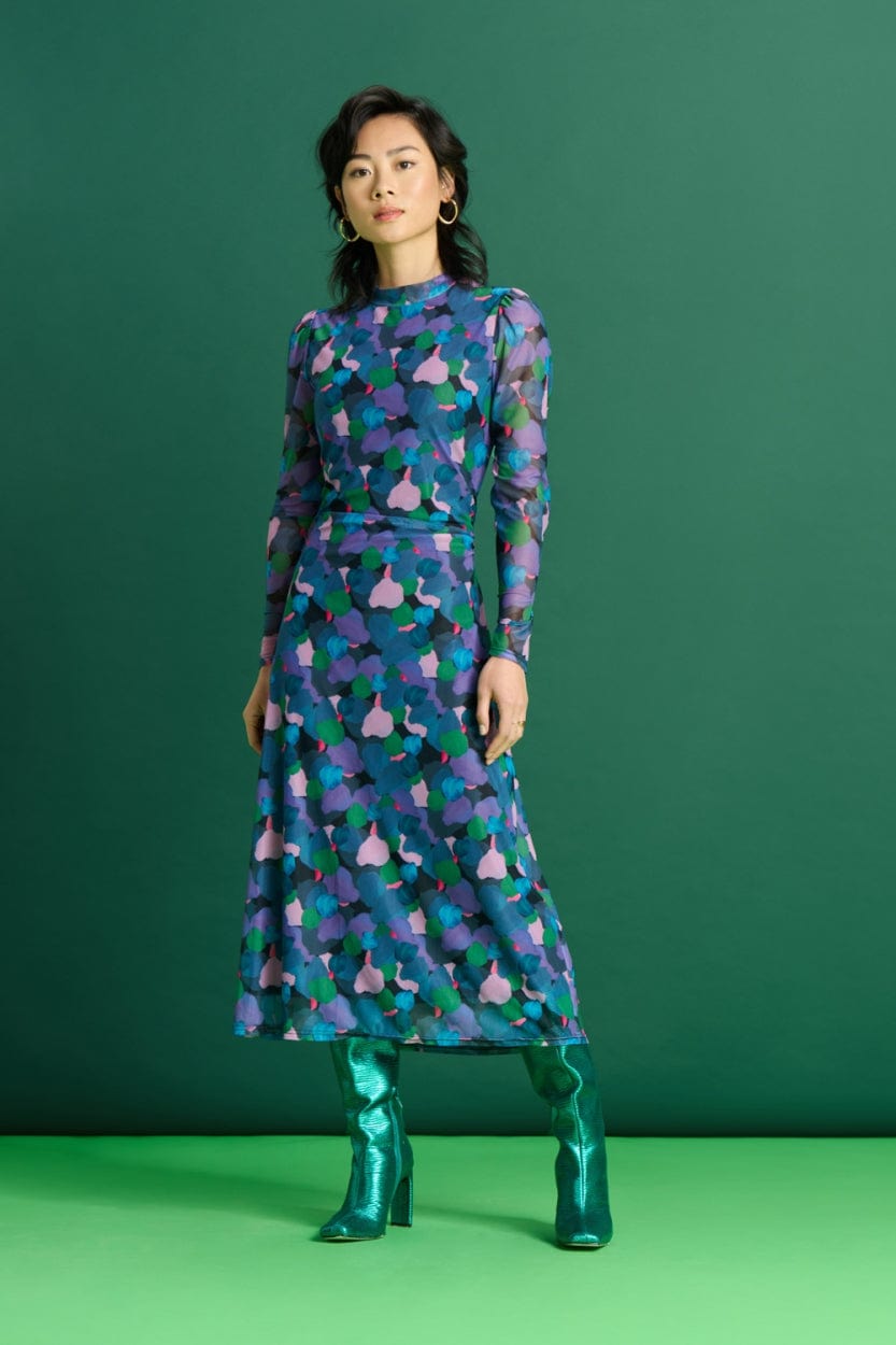 POM Amsterdam Dresses ROBE - Brushwork Lilac Slim