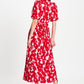 POM Amsterdam Dresses ROBE - Crinkle Bubble Bloom Red