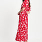 POM Amsterdam Dresses ROBE - Crinkle Bubble Bloom Red
