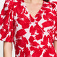 POM Amsterdam Dresses ROBE - Crinkle Bubble Bloom Red