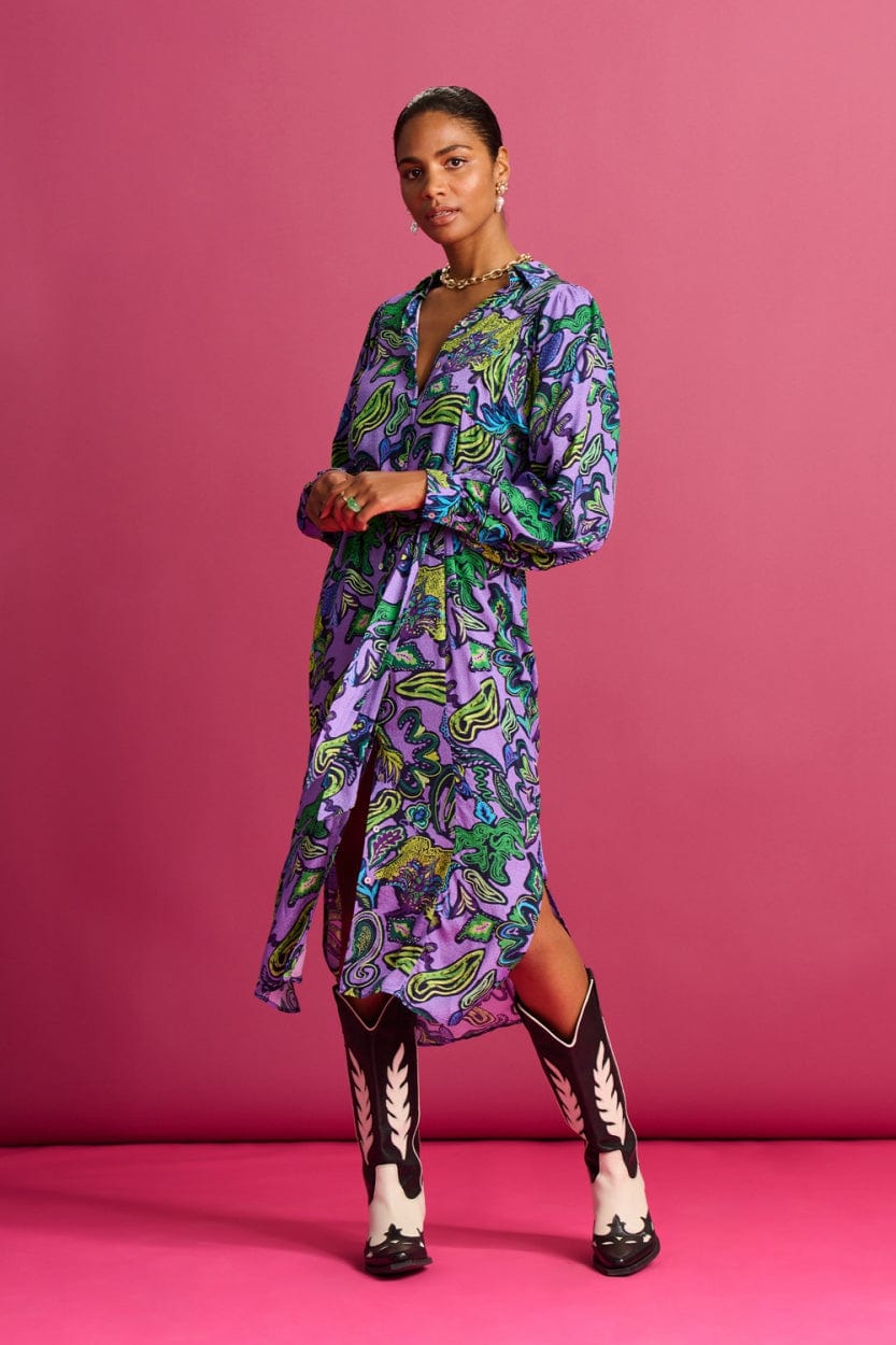 POM Amsterdam Dresses ROBE - Full Glow Lilac