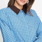 POM Amsterdam Dresses ROBE - Indy Check Sapphire Blue