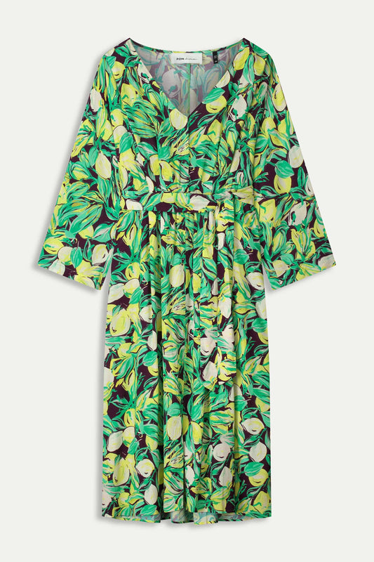 POM Amsterdam Dresses ROBE - Lemon Tree Crinkle