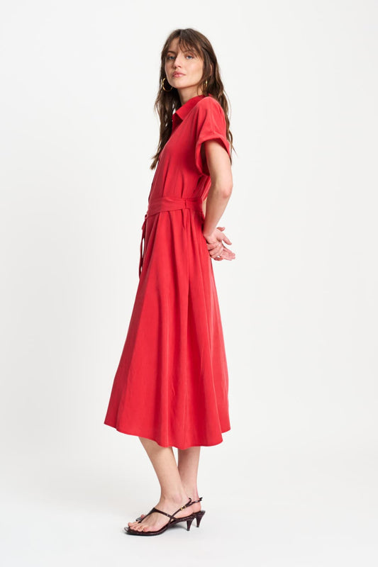 POM Amsterdam Dresses ROBE - Luna Bloom Red