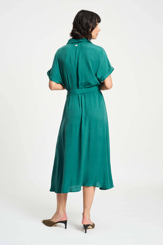 POM Amsterdam Dresses ROBE - Lynn Pacific Green