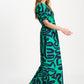 POM Amsterdam Dresses ROBE - Poplin Waves Green
