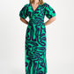 POM Amsterdam Dresses ROBE - Poplin Waves Green