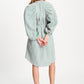 POM Amsterdam Dresses ROBE - Seersucker Green Pink