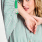 POM Amsterdam Dresses ROBE - Seersucker Green Pink