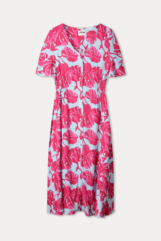 POM Amsterdam Dresses ROBE - Urban Flora Blue
