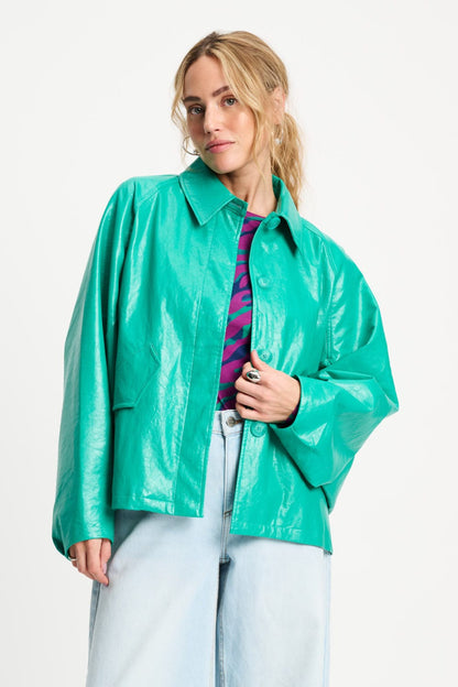 POM Amsterdam Jackets Green / 34 VEST - Faux Leather Wander Green