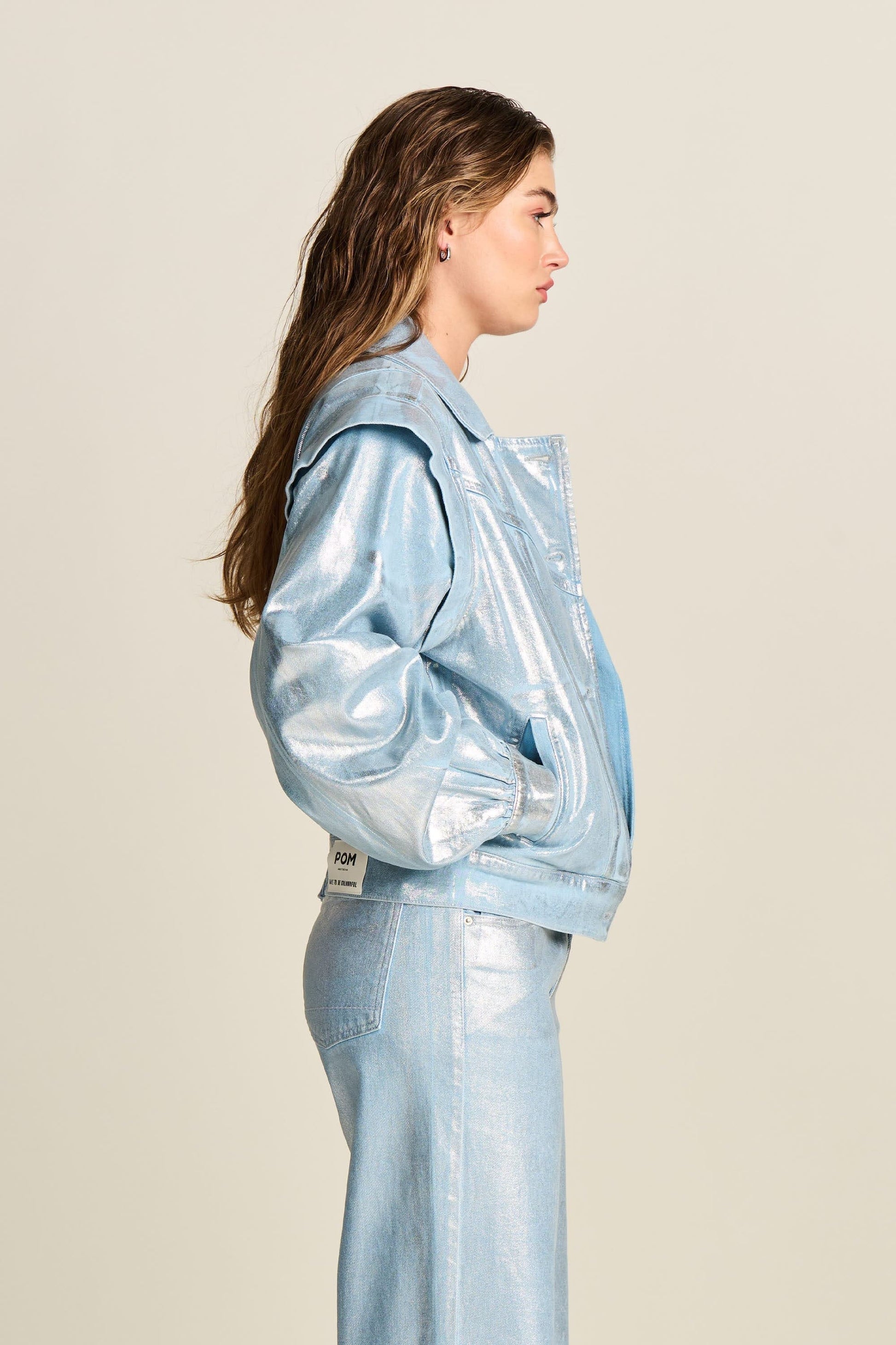 POM Amsterdam Jackets VESTE - Denim Metallic