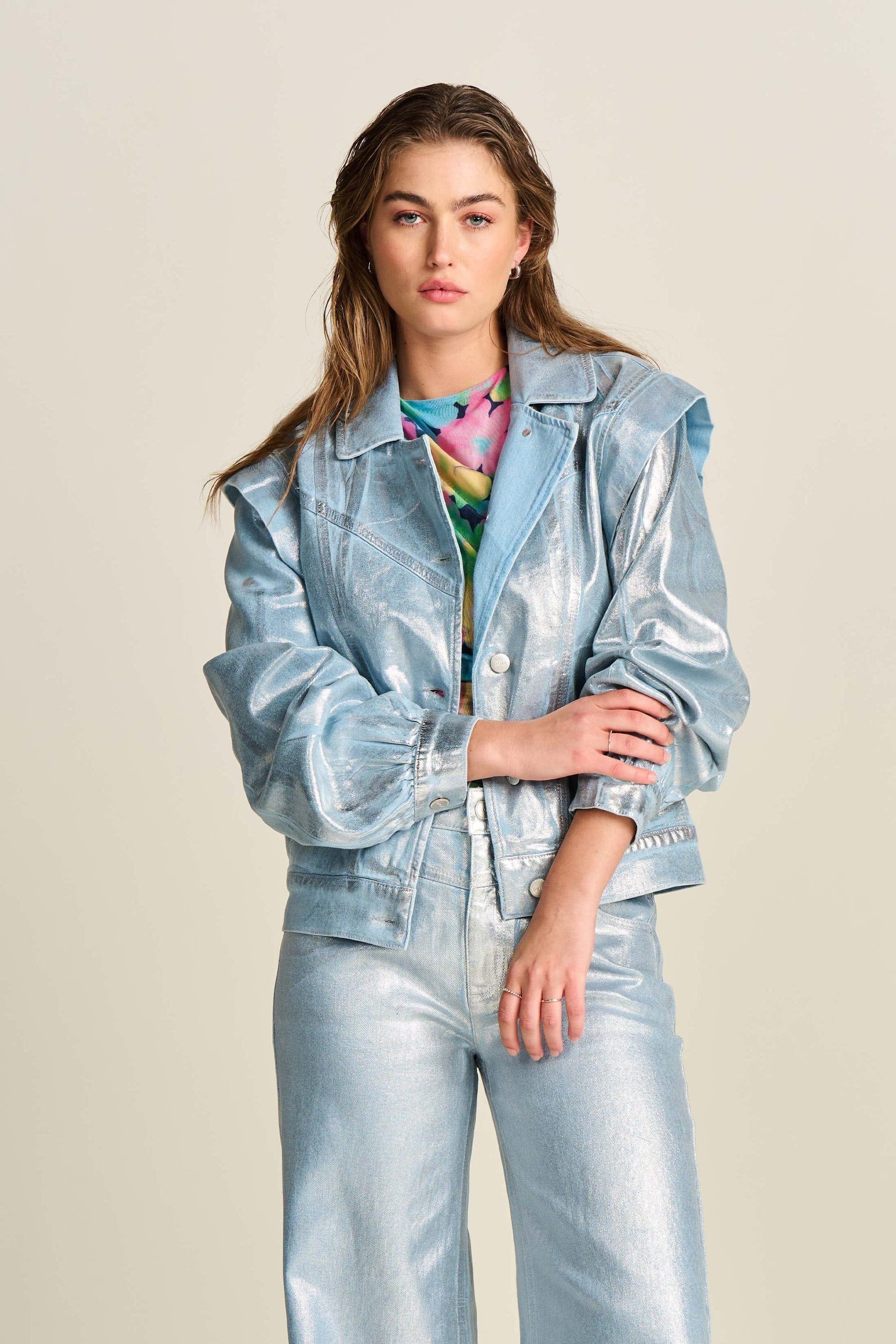 POM Amsterdam Jackets VESTE - Denim Metallic