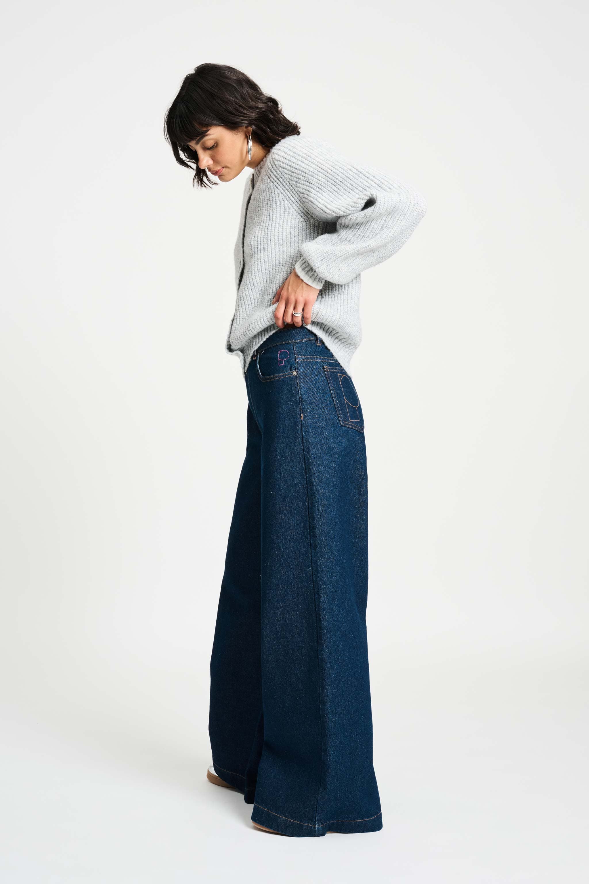 POM Amsterdam Jeans JEANS - Baggy Wideleg Dark Blue