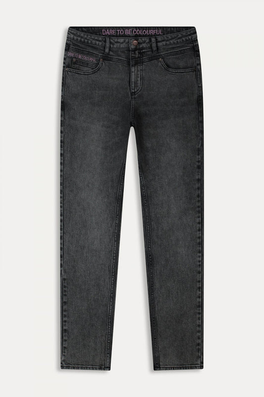 POM Amsterdam Jeans JEANS - Elize Slim Grey Storm