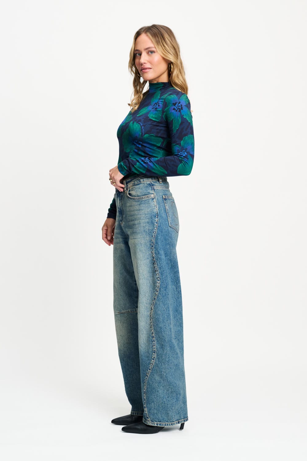 POM Amsterdam Jeans JEANS - Jacky Studs Dark Blue