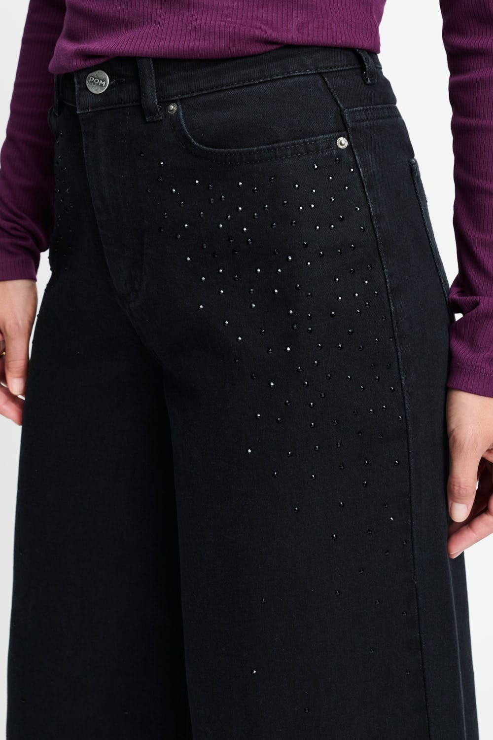 POM Amsterdam Jeans JEANS - Jodi Rhinestones Black