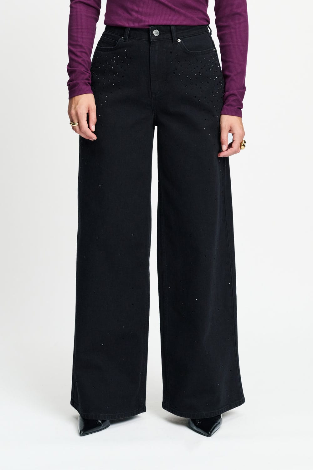 POM Amsterdam Jeans JEANS - Jodi Rhinestones Black