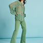 POM Amsterdam Jeans JEANS - Kate Flare Mythical Green