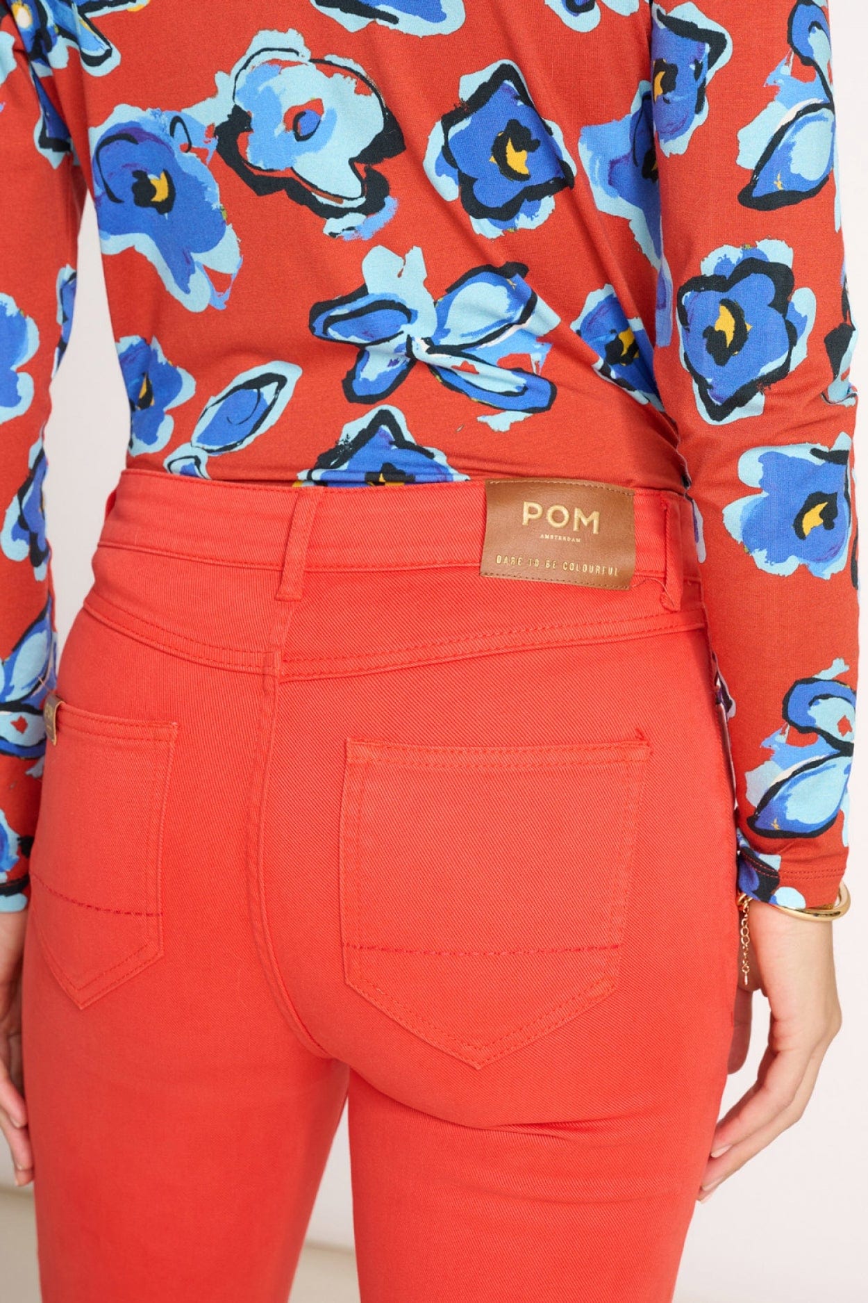 POM Amsterdam Jeans JEANS - Kate Flare Phoenix Red