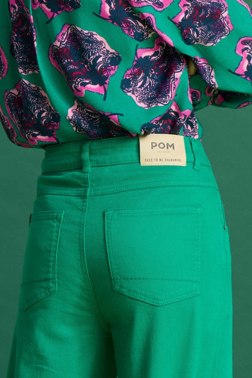 POM Amsterdam Jeans JEANS - Wide Leg Jade Green