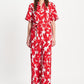 POM Amsterdam Jumpsuits COMBINAISON - Bubble Bloom Red Linen