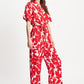 POM Amsterdam Jumpsuits COMBINAISON - Bubble Bloom Red Linen