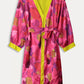 POM Amsterdam Kimono Pink / OS KIMONO - Brushwork Fiery Pink