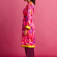 POM Amsterdam Kimono Pink / OS KIMONO - Brushwork Fiery Pink