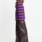 POM Amsterdam Longsleeves LONGSLEEVE - Joy Striped Brown Purple