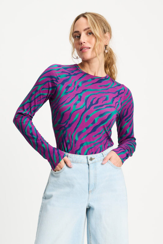 POM Amsterdam Longsleeves Multi colour / 34 TOP - Animal Purple