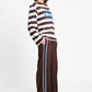 POM Amsterdam Longsleeves TOP - Joy Striped Brown White