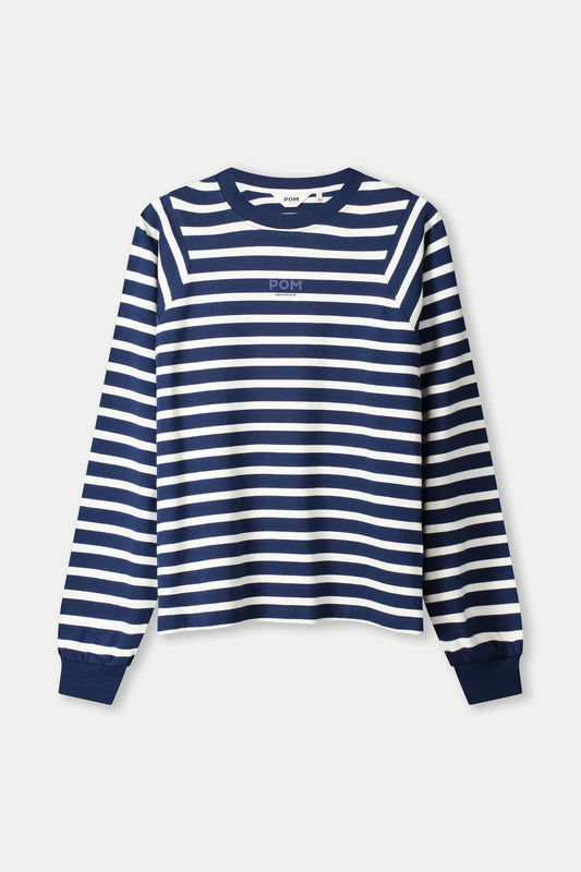 POM Amsterdam Longsleeves TOP - Lisa Striped Blue White