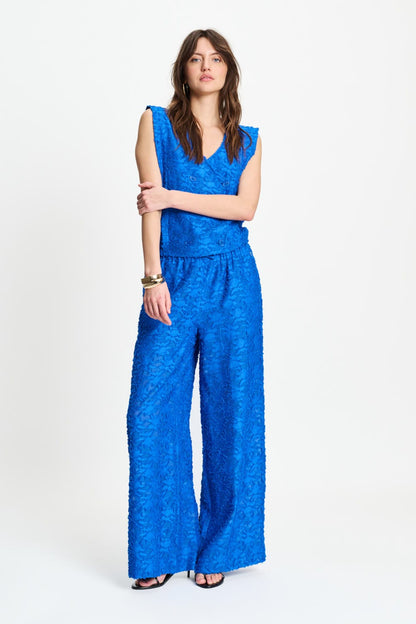 POM Amsterdam Pants Blue / 34 PANTALON - Ocean Blue Jacquard