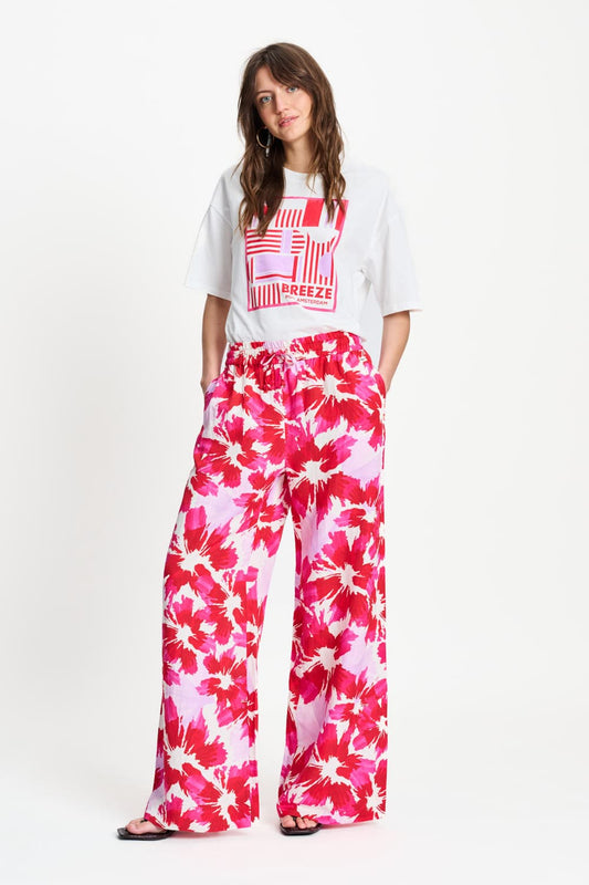 POM Amsterdam Pants Multi colour / 34 PANTALON - Bubble Bloom Lavender Linen