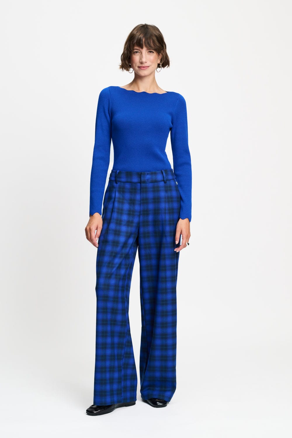 POM Amsterdam Pants PANTALON - Charlie Check Blue