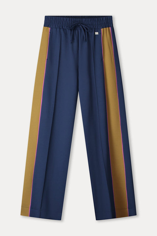 POM Amsterdam Pants PANTALON - Colourblock Nightfall Blue