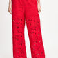POM Amsterdam Pants PANTALON - Lace Bloom Red