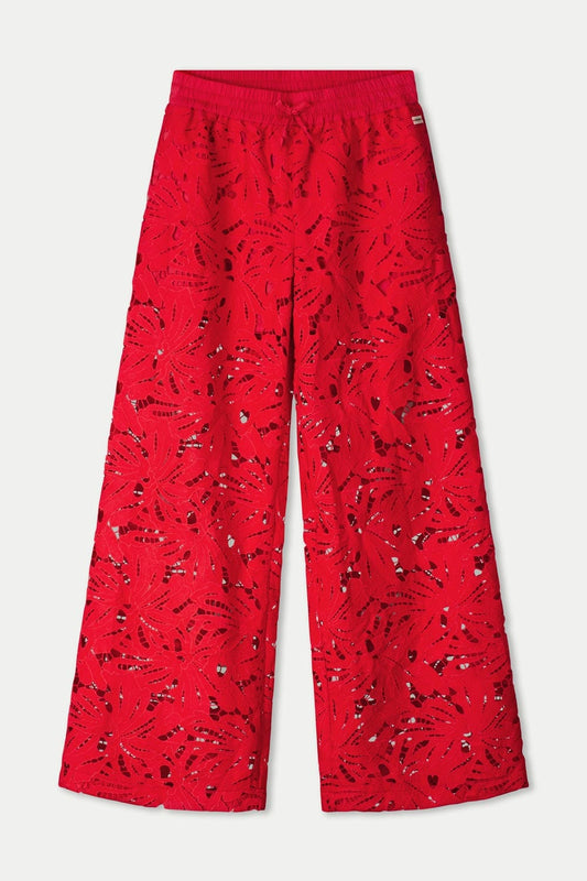 POM Amsterdam Pants PANTALON - Lace Bloom Red