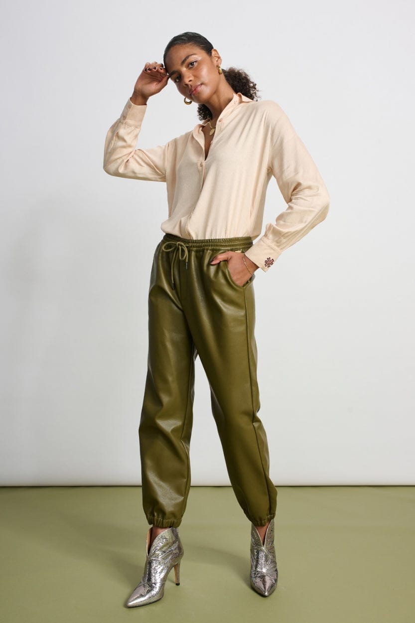 Pantalon vert top olive