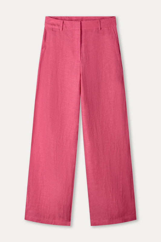 POM Amsterdam Pants PANTALON - Raspberry Linen