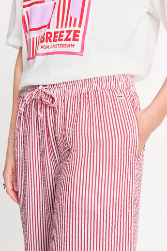 POM Amsterdam Pants PANTALON - Seersucker Red White